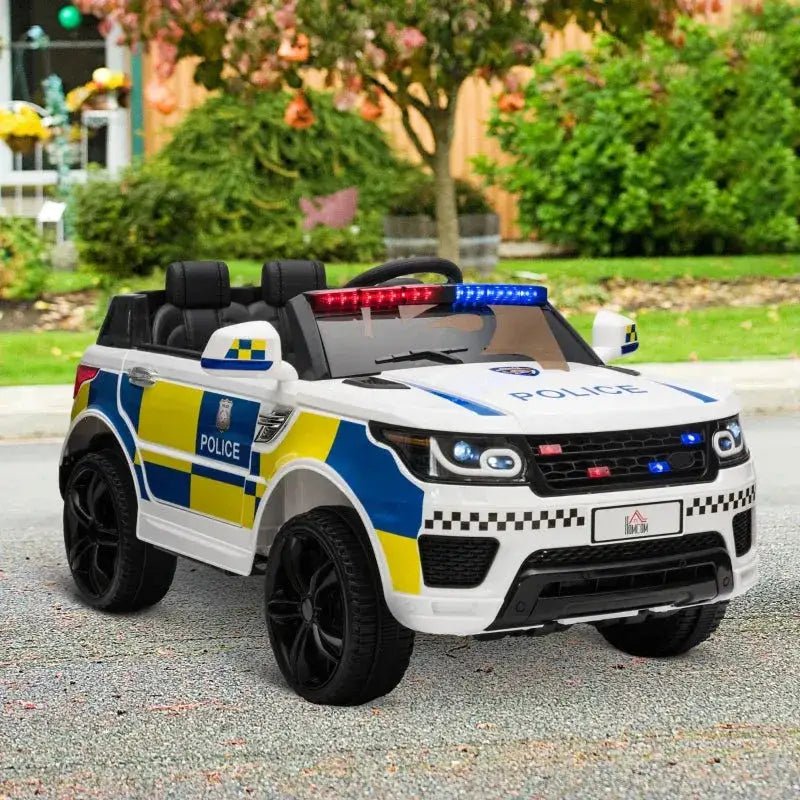 12V Licensed Police Car Kids Electric Ride-On | Siren, Lights, Music and Portable Handle HOMCOM