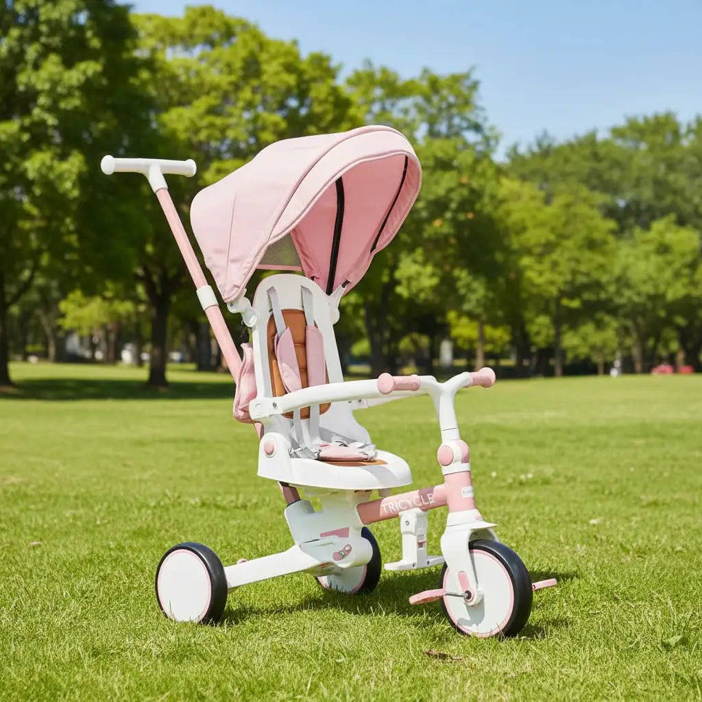 5-in-1 Baby Trike – Pink | Parent Push, Guided Trike and Classic Tricycle AIYAPLAY