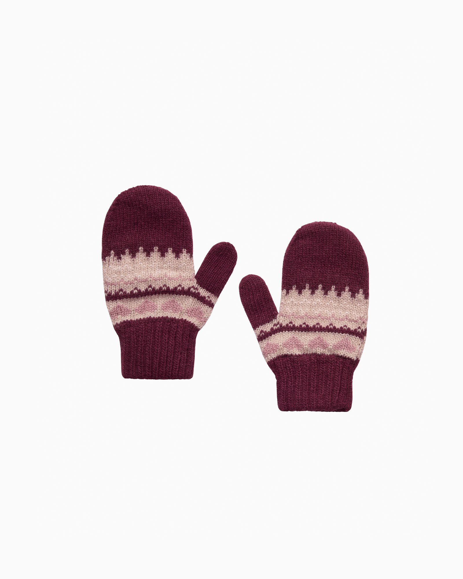 Baby Frankie Fair Isle Mittens in Claret