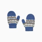 Baby Frankie Fair Isle Mittens in Denim Blue Marl