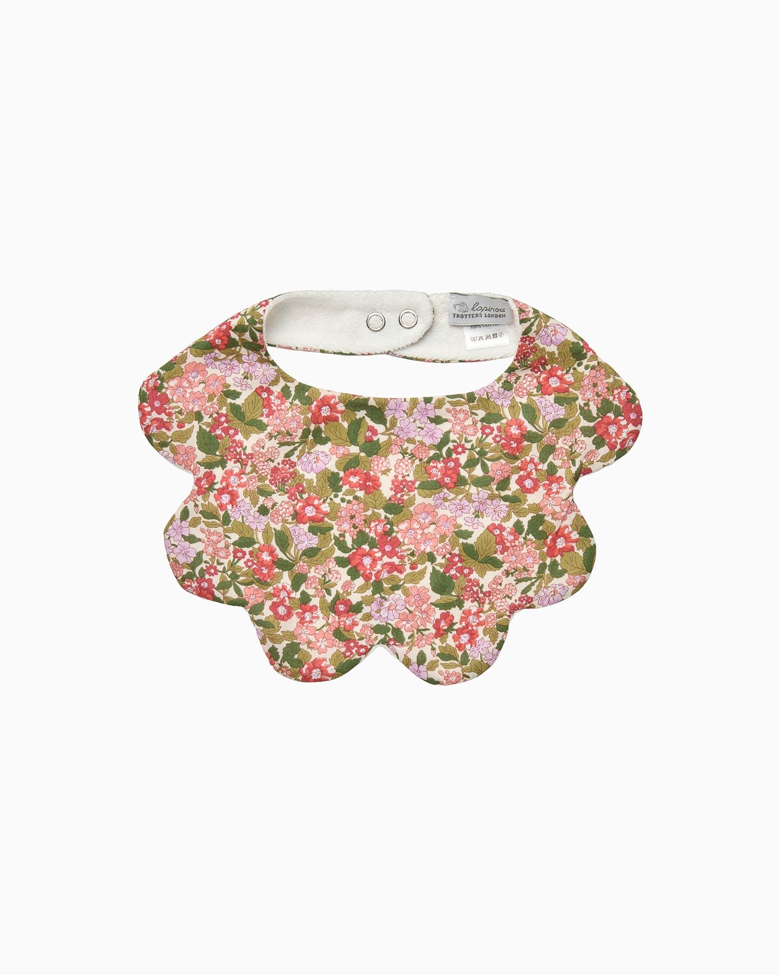 Scalloped Bib in Red Hedgerow