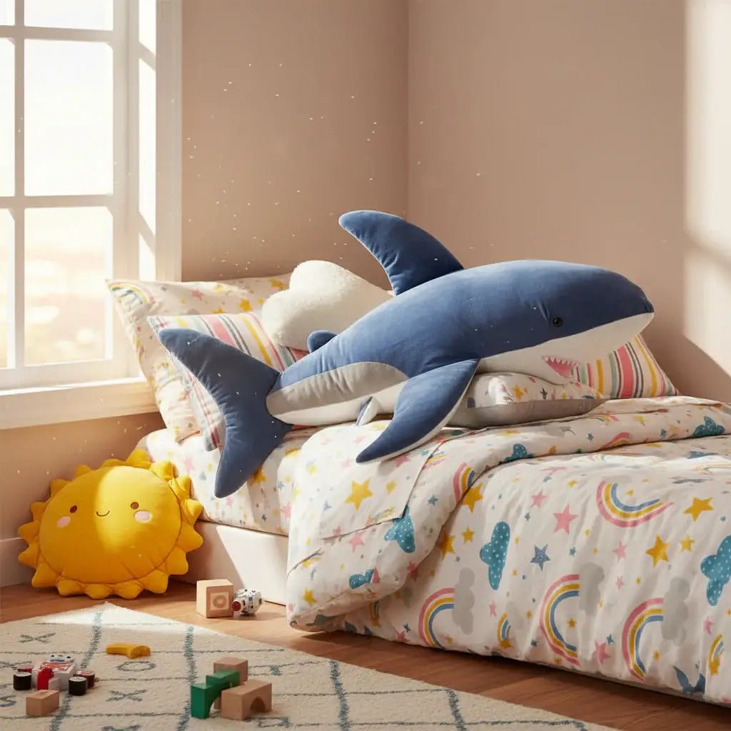 Giant Plush White Shark –  Blue and White | 150cm Soft Cotton Filling VIDAXL
