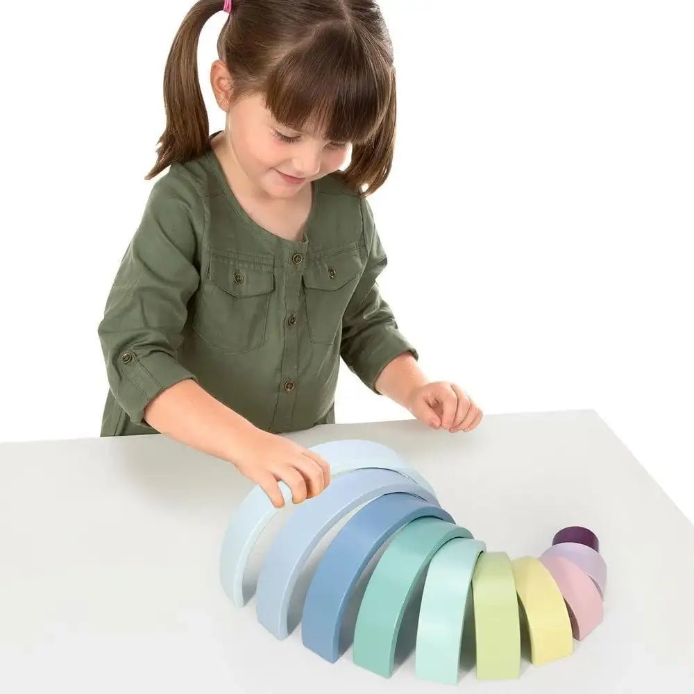 Pastel Wooden Rainbow Stacker | 10-Piece Educational Learning Toy for Children SOKA