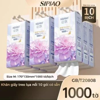 10 gói khăn giấy treo tường Sipiao 5 lớp, 1000 tờ mỗi gói